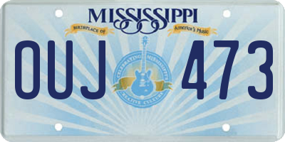 MS license plate OUJ473