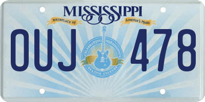 MS license plate OUJ478