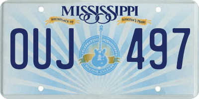 MS license plate OUJ497
