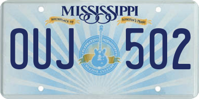 MS license plate OUJ502