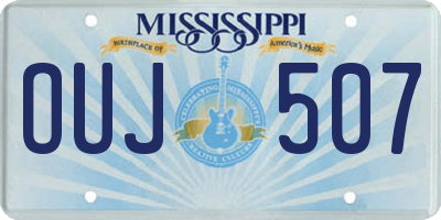 MS license plate OUJ507