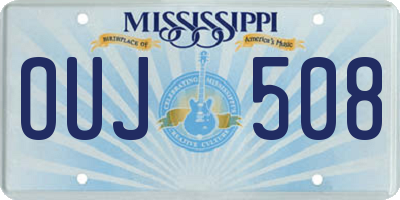 MS license plate OUJ508