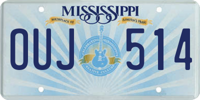 MS license plate OUJ514