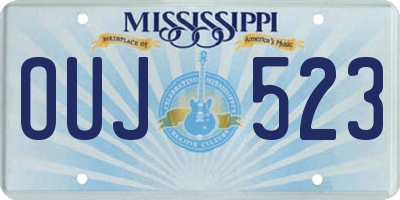 MS license plate OUJ523
