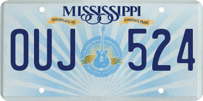 MS license plate OUJ524