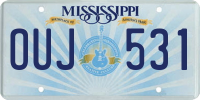 MS license plate OUJ531
