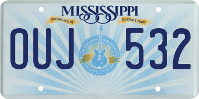 MS license plate OUJ532