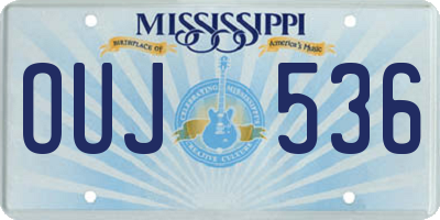 MS license plate OUJ536