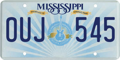 MS license plate OUJ545