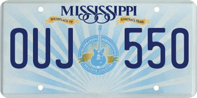 MS license plate OUJ550