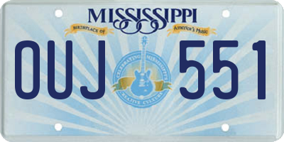 MS license plate OUJ551