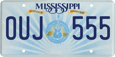 MS license plate OUJ555