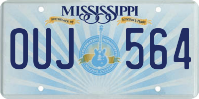 MS license plate OUJ564