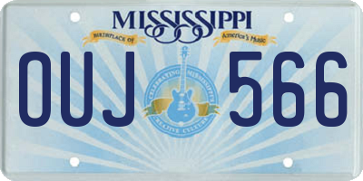 MS license plate OUJ566