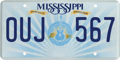 MS license plate OUJ567