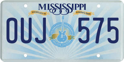 MS license plate OUJ575