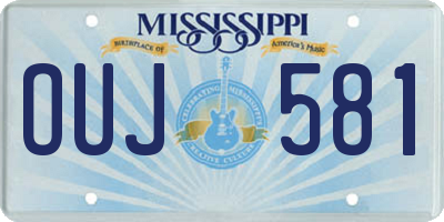 MS license plate OUJ581