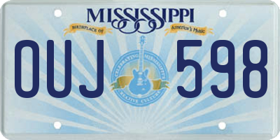 MS license plate OUJ598