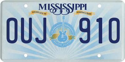 MS license plate OUJ910
