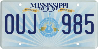 MS license plate OUJ985