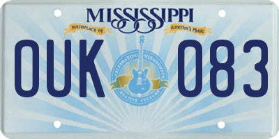 MS license plate OUK083