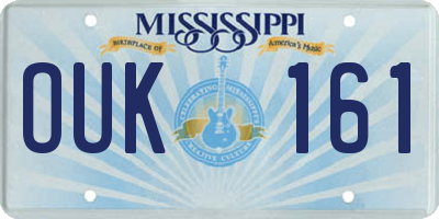 MS license plate OUK161