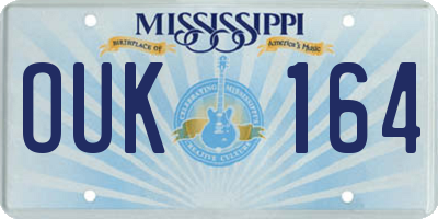 MS license plate OUK164