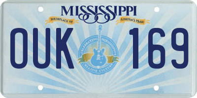MS license plate OUK169