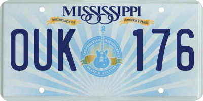 MS license plate OUK176