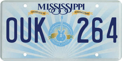 MS license plate OUK264