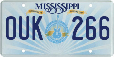 MS license plate OUK266