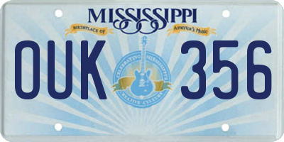 MS license plate OUK356