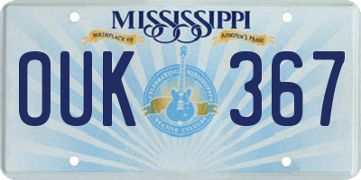 MS license plate OUK367