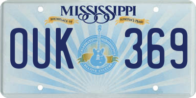 MS license plate OUK369