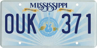 MS license plate OUK371