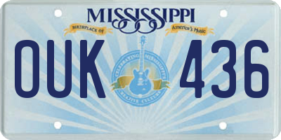 MS license plate OUK436