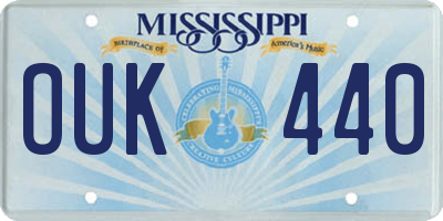 MS license plate OUK440