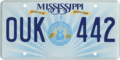 MS license plate OUK442
