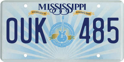 MS license plate OUK485