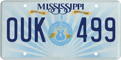 MS license plate OUK499