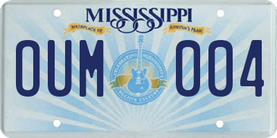 MS license plate OUM004