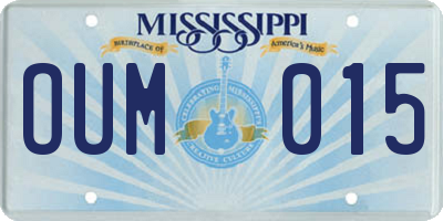 MS license plate OUM015