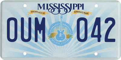 MS license plate OUM042