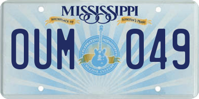 MS license plate OUM049