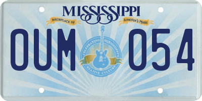 MS license plate OUM054