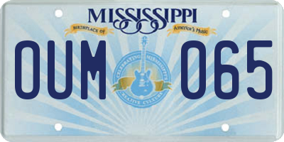 MS license plate OUM065