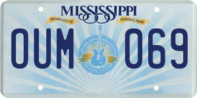 MS license plate OUM069