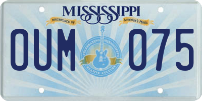 MS license plate OUM075