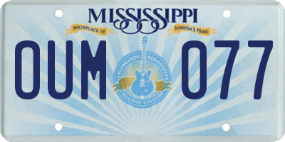 MS license plate OUM077