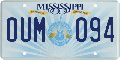 MS license plate OUM094